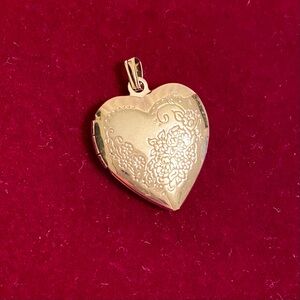 Vintage Gold Toned Double Sided Heart Locket Pendant